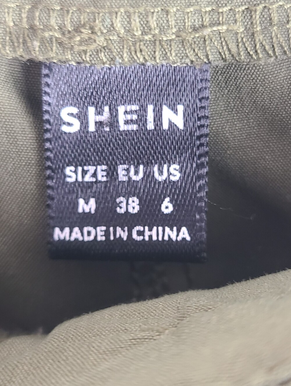 SHEIN Olive Green Cargo Jogger Pants Utility‎ Pockets M 6 Ankle Cuffs - Picture 15 of 15